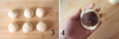 花型豆沙面包步骤3-4