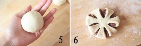 花型豆沙面包步骤5-6