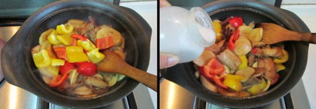 彩椒杏鲍菇煲步骤7-8