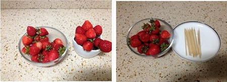 巧克力草莓棒棒糖步骤1-2