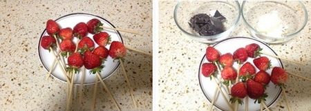 巧克力草莓棒棒糖步骤3-4
