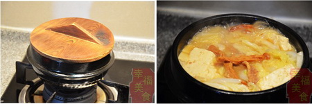 石锅白菜豆腐炖脂渣步骤5