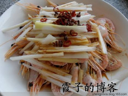 虾葱油北极虾的做法