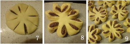 雏菊红豆沙面包步骤7-9