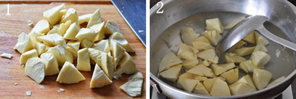 豆酱油焖笋的做法步骤1-2
