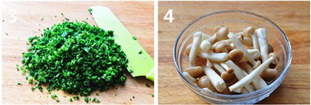 荠菜蟹菇豆腐羹步骤3-4