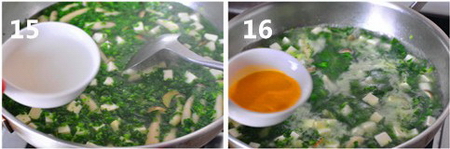 荠菜蟹菇豆腐羹步骤15-16