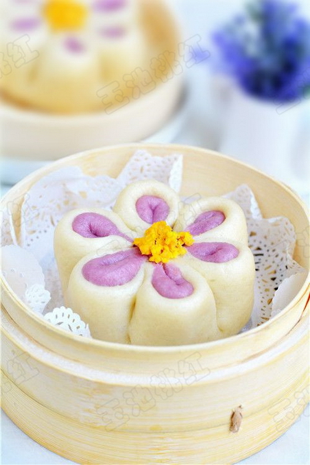 紫薯花朵枣泥包