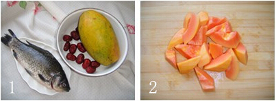 木瓜炖鲫鱼做法步骤1-2