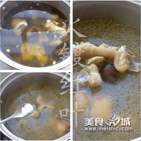 冬菇黄豆猪蹄汤做法步骤4-6