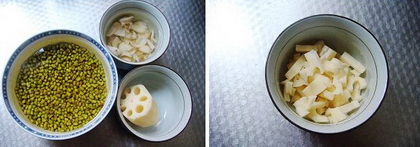 百合莲藕绿豆浆的做法步骤1-2