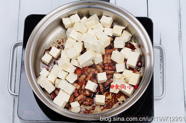 肉末胡萝卜玉米粒烧豆腐步骤5