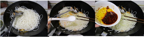 拌饭酱肉丝炒米线步骤4-6