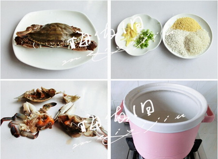 三米蟹粥做法步骤1-2