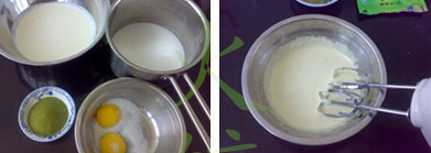 绿茶奶油雪糕的做法步骤1-2