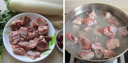 白萝卜清炖羊肉做法步骤1-2