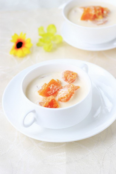 牛奶木瓜甜汤的做法