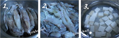 笔管鱼炖白菜豆腐做法步骤1-3