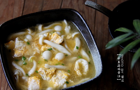 白玉菇鸡蛋汤的做法