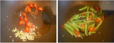 红菜苔炒五花肉步骤3