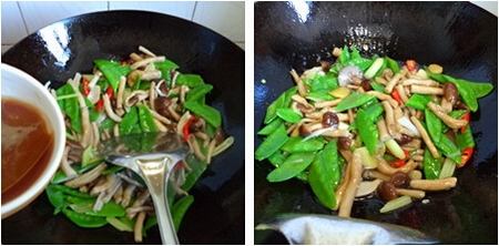 茶树菇炒兰豆步骤7-8