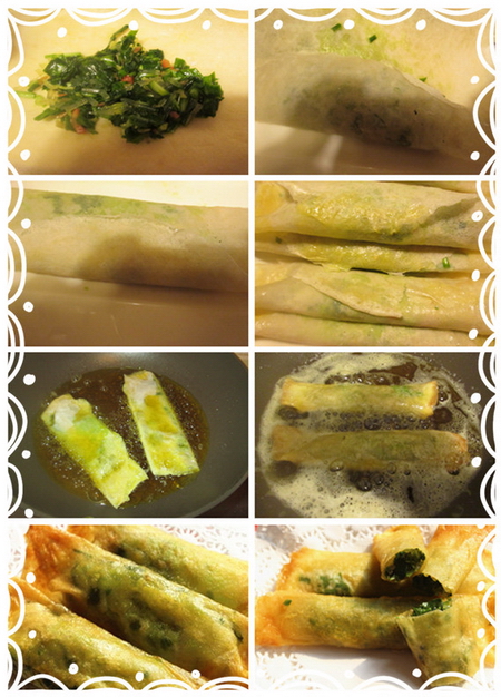 鲜香韭菜虾米春卷步骤9-16