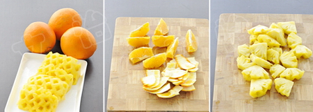 菠萝甜橙汁的做法步骤1-2