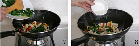豌豆尖扒蟹味菇步骤4