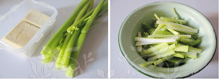 芹菜小炒豆干步骤1-2