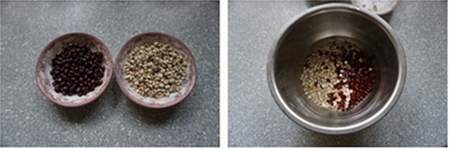红豆薏米养生糊步骤1-2