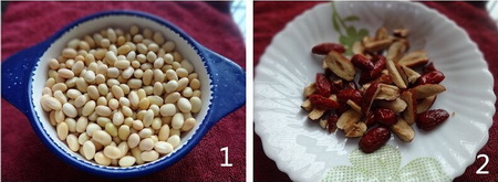 花生红枣豆浆做法步骤1-2