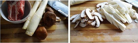 香菇炒肉片步骤1-2