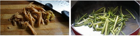 蒜苔炒脆皮肠步骤3-4