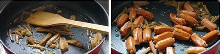 蒜苔炒脆皮肠步骤5-6
