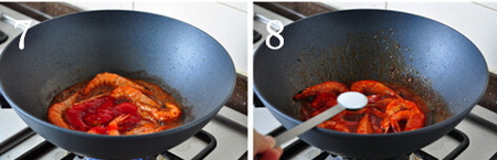 茄汁油焖虾步骤7-8