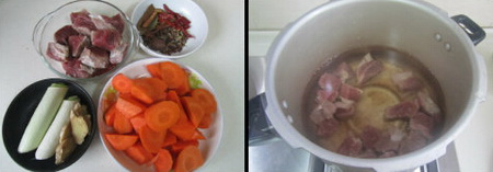 红萝卜羊肉煲做法步骤1-2