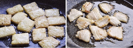 五花肉焖煎豆腐步骤2-3