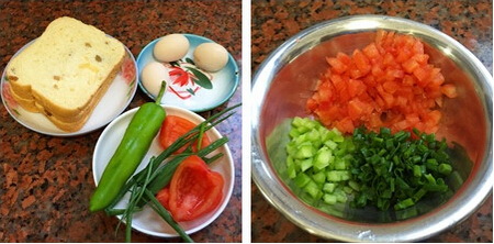 蔬菜鸡蛋三明治步骤1-2