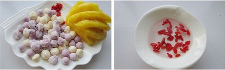 酸酸甜甜菠萝彩色汤圆步骤1-2