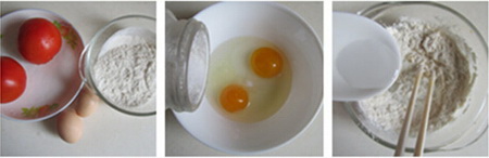 番茄鸡蛋疙瘩汤做法步骤1-3