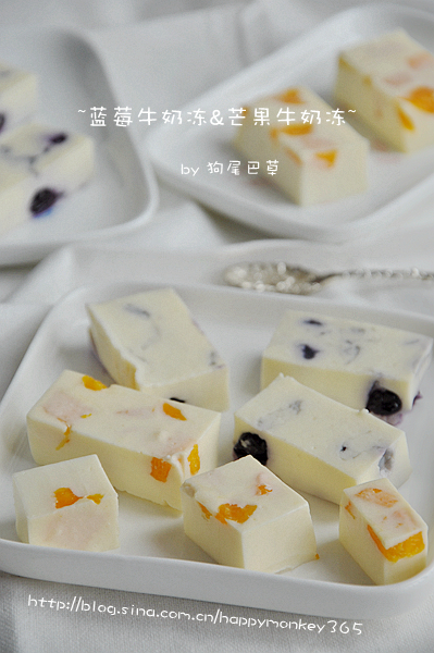 蓝莓牛奶冻&&芒果牛奶冻