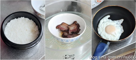 韩式腊肉石锅拌饭步骤1-3