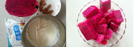 火龙果酸奶杯的做法步骤1-2