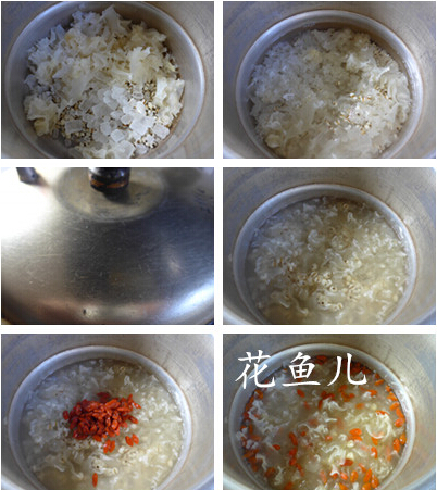 枸杞银耳薏米仁甜汤做法步骤4-6