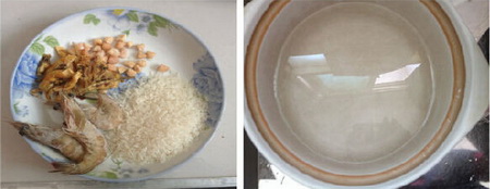 鲜虾海鲜粥做法步骤1-2