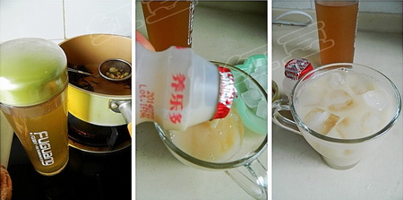 养乐多绿茶冰做法步骤4-6