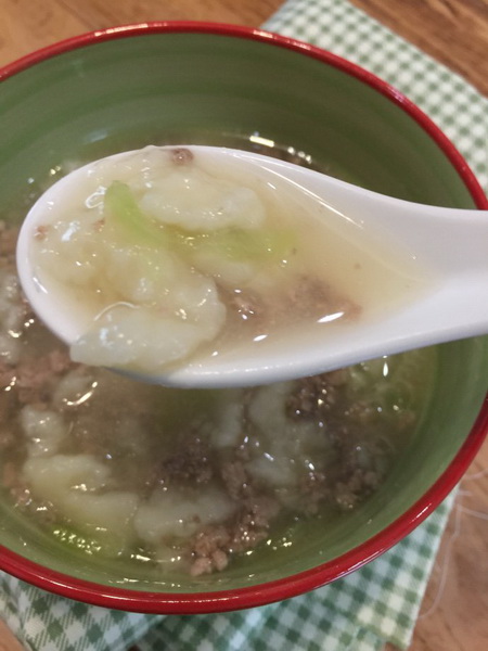 瘦肉肝泥疙瘩汤的做法