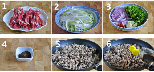 葱椒羊肉步骤1-6