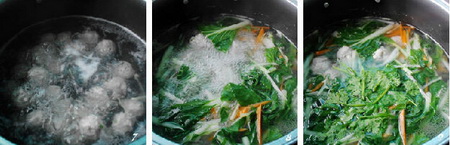 小白菜肉丸汤做法步骤7-9