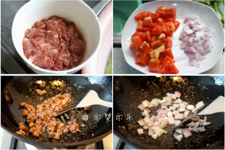 番茄牛肉焖饭步骤1-4